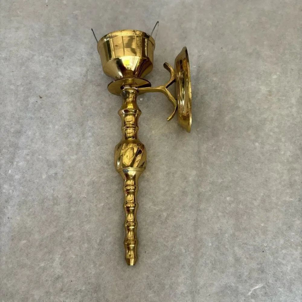 Vintage Brass 8” Wall Sconce Candle Holder